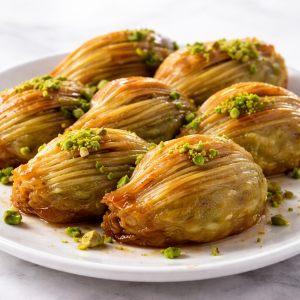 Premium Sweet Pistachio Shell Baklava Traditional Turkish Dessert with Antep Pistachio Handmade Halal High Pistachio Content