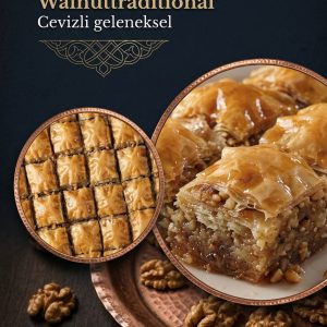 Premium Traditional Walnut Baklava – Handmade Layered Pastry with Walnut Filling, Bulk Packaging